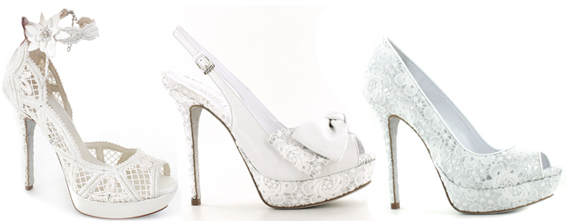 Le scarpe da sposa in pizzo firmate Loriblu