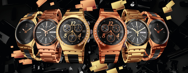 Gli orologi Swatch diventano d'oro e di cristalli