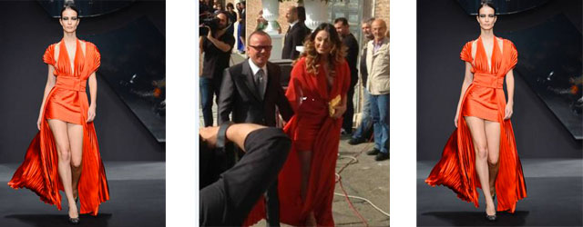Anna Tatangelo in Krizia per le nozze di Valeria Marini Anna Tatangelo in Krizia per le nozze di Valeria Marini